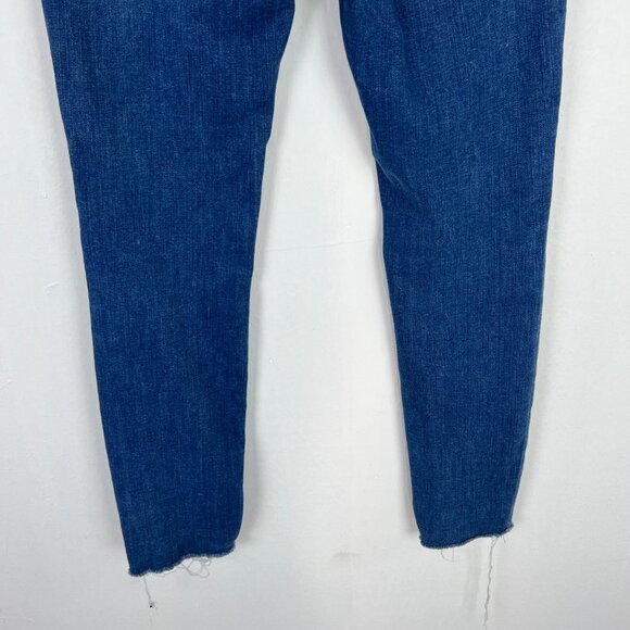 Madewell 9" Mid-Rise Skinny Jeans Button Fly Raw Hem Size 25 GUC I1684 - Picture 12 of 14